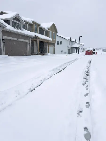 Castle Rock Kolorado Usa Marca 2024 Świeże Opady Śniegu Delikatnie — Zdjęcie stockowe