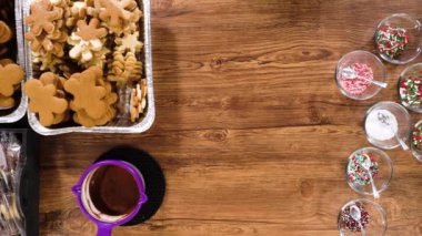 Düz yatıyordu. Yıldız şeklinde kurabiyeler hazırlıyorum, çikolataya yarı daldırılmış, bayram için naneli çikolata parçacıkları ile aksanlı..