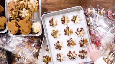 Düz yatıyordu. Dikkatlice paketlenmiş Noel kurabiyeleri, çikolataya batırılmış ve şeffaf selofan ambalajla sunulmuş, bayram hediyesi olarak mükemmel..