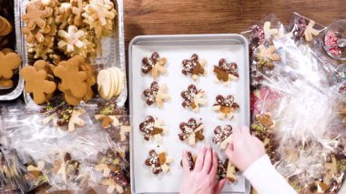 Düz yatıyordu. Dikkatlice paketlenmiş Noel kurabiyeleri, çikolataya batırılmış ve şeffaf selofan ambalajla sunulmuş, bayram hediyesi olarak mükemmel..