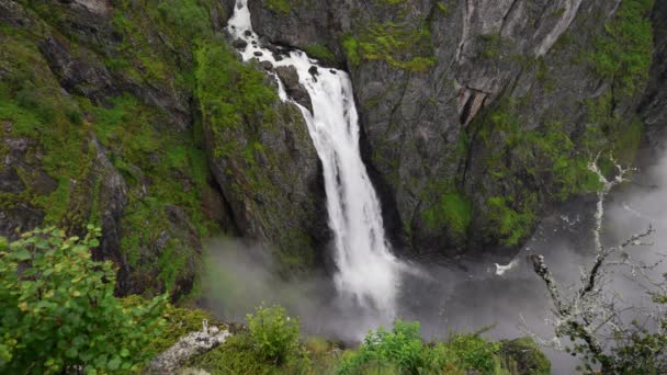 Voringsfossen Massivt Vattenfall Norge Voringsfossen — Stockvideo