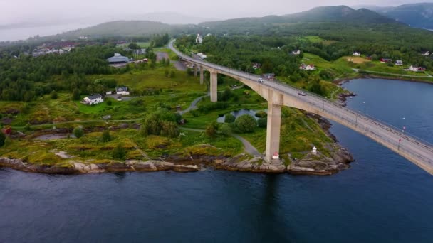 Most Přes Whirlpools Víru Saltstraumen Nordland Norsko Krásná Příroda Norsko — Stock video