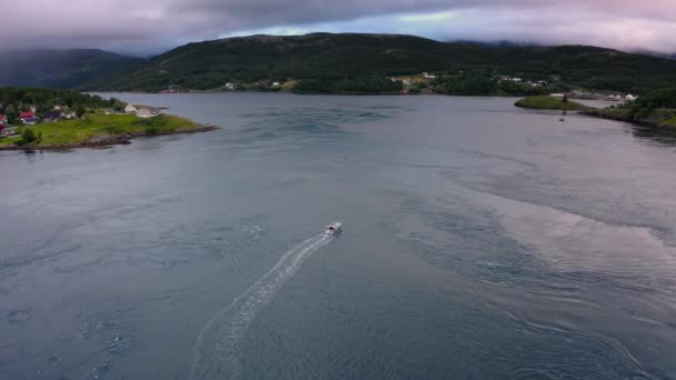 Природний Краєвид Норвегії Whirlpools Maelstrom Saltstraumen Norway — стокове відео