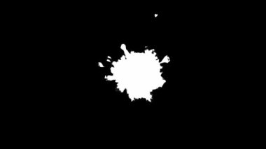 Siyah Arkaplanda Mürekkep Düşüyor 4k Görüntü Mürekkep Görüntüsü Geçiş Beyaz Mürekkep Damlaları Siyah Arkaplanda Düşüyor