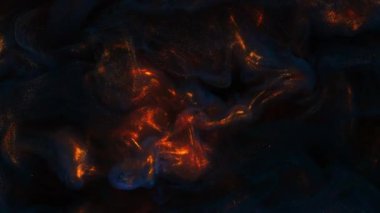 Parıldayan sıvı hareketi. Erimiş altın. Işıltılı sarı sıvı boya akışı.