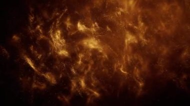 Parıldayan sıvı hareketi. Erimiş altın. Işıltılı sarı sıvı boya akışı.