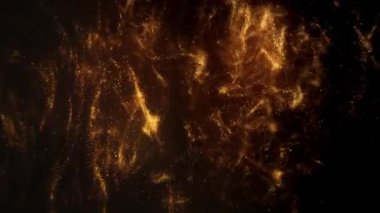 Altın tozu parçacıkları havada yavaş çekimde uçar ve yavaşça kalır. Toz Parçacıkları Arkaplan Bokeh Işıkları Siyah Arkaplan 4k Görüntülü Kar Parçacıkları Arkaplanı.