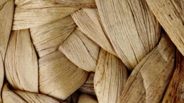 Texture Wicker Wooden Box Close Weaving Wood Wood Texture Wooden — Stok video
