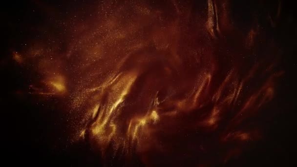 Золотые Частицы Абстрактного Фона Блестящей Золотой Плавающей Пылью Частицы Вспышки — стоковое видео