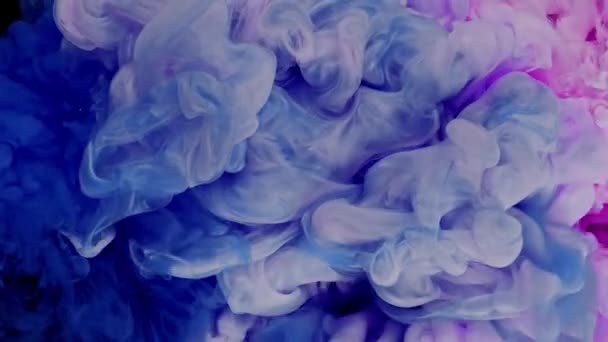 Collisione Tra Nuvole Inchiostro Rosa Blu Vernice Che Mescola All — Video Stock