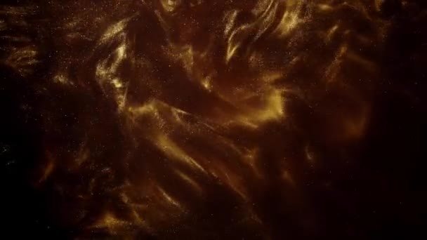 Movimiento Fluido Brillo Oro Fundido Superposición Flujo Pintura Líquida Amarilla — Vídeos de Stock