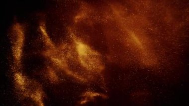 Parıldayan sıvı hareketi. Erimiş altın. Işıltılı sarı sıvı boya akışı.