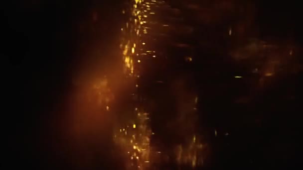 Altın Tozu Parçacıkları Havada Yavaş Çekimde Uçar Yavaşça Kalır Toz — Stok video