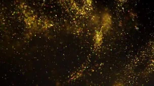 Shining Golden Particles Abstract Background Blurred Bokeh Background Gold Dust — Stock Video