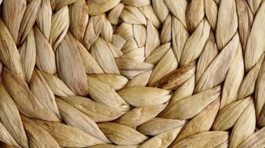 Texture of a wicker wooden box close up. Weaving from wood, wood texture, wooden objects close-up