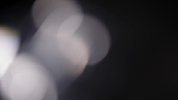 Flou Noir Blanc Abstrait Noël Vidéo Bokeh Clignotement Particules Brillantes — Video