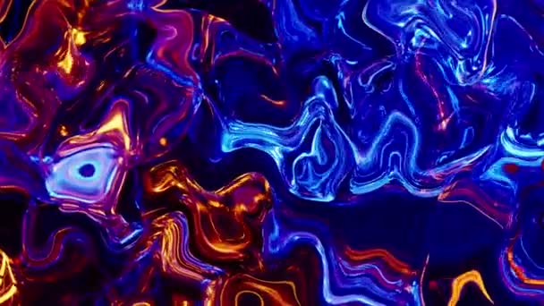 五彩缤纷的抽象液体大理石质感 流体艺术 很好的抽象蓝色红色设计旋涡背景视频 3D动画 — 图库视频影像