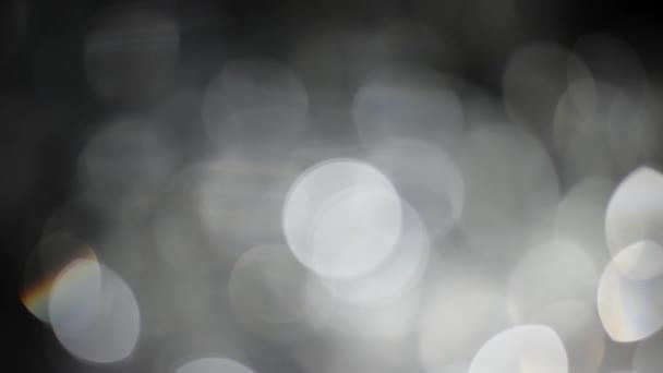 Bokeh White Lights Siyah Arkaplan Sızıyor Bokeh Doğal Işıklandırma Işıklarının — Stok video