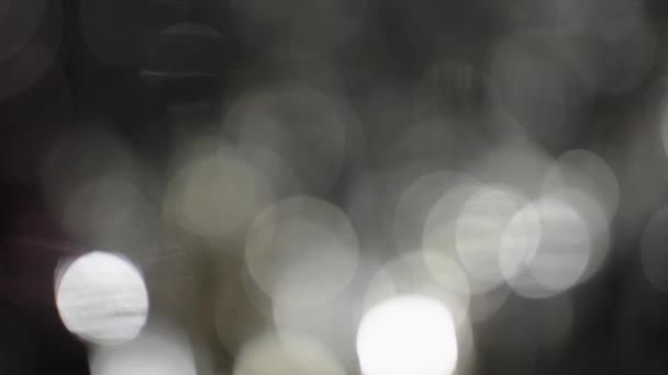 Bokeh Von White Lights Lecks Overlay Auf Schwarzem Hintergrund Bewegung — Stockvideo