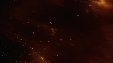 Altın tozu parçacıkları havada yavaş çekimde uçar ve yavaşça kalır. Toz Parçacıkları Arkaplan Bokeh Işıkları Siyah Arkaplan 4k Görüntülü Kar Parçacıkları Arkaplanı.