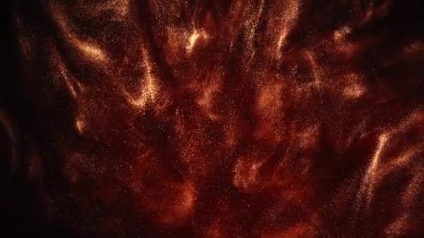 Sfondo Inchiostro Glitter Miscela Vernice Eruzione Vulcanica Perdita Lava Calda — Video Stock