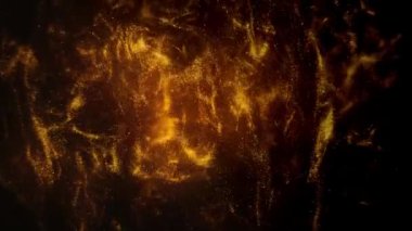 Altın tozu parçacıkları havada yavaş çekimde uçar ve yavaşça kalır. Toz Parçacıkları Arkaplan Bokeh Işıkları Siyah Arkaplan 4k Görüntülü Kar Parçacıkları Arkaplanı.