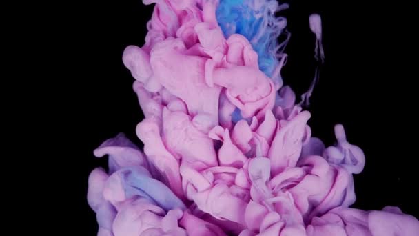 Akışkan Sanatta Renkli Bulut Mavi Leylak Pembe Pigmentlerle Yakın Çekim — Stok video
