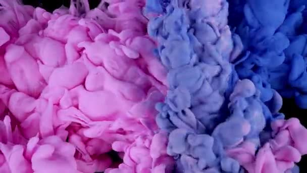水の中に広がる青いピンクの輝きインク 要旨の背景 — ストック動画
