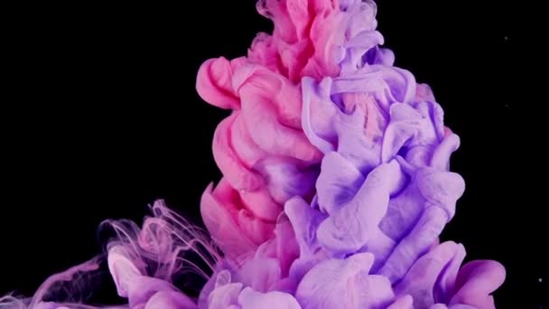 Vloeibare Kunst Mystiek Black Violet Liquid Texture Shiny Artwork Slow — Stockvideo