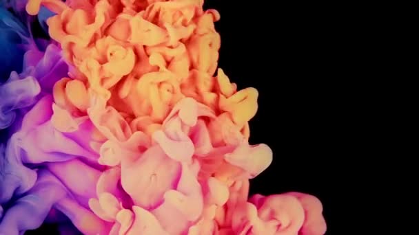 Ethereal Abstrakce Akrylové Pigmenty Pomalu Rozpouštět Vodě Formování Krásné Žluté — Stock video