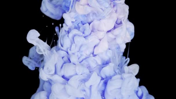 Tinta Azul Rosa Brilhante Espalhando Água Contexto Abstrato — Vídeo de Stock