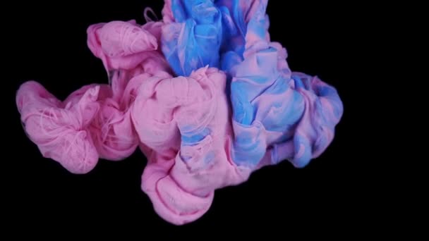 Mezcla Mágica Color Nube Tinta Sedosa Agua Aislada Sobre Fondo — Vídeos de Stock