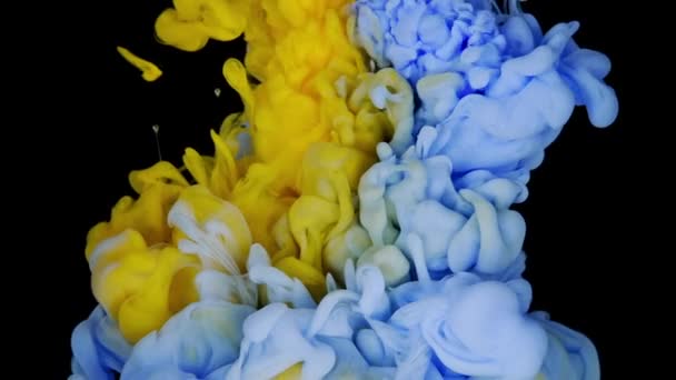 Movimiento Tinta Abstracta Difusión Reventado Tinta Colores Imitación Formación Nubes — Vídeo de stock