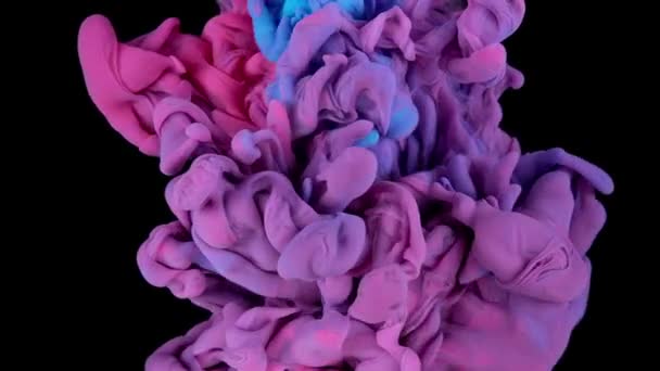 Soyut Siyah Renk Füzyonu Dönen Akrilik Bulutla Sıvı Hareket Doku — Stok video