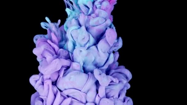 Serene Blue Lilac Paint Mix Evokes Dreamy Cloud Patterns Black — 비디오