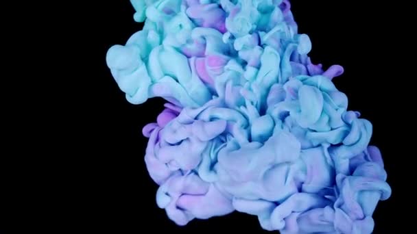 Zarif Kromatik Harmanlama Turkuaz Pembe Renklerin Suyun Içinde Çözülmesi Etkileşimi — Stok video