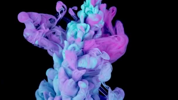 Fusion Chromatique Abstraite Turquoise Rose Dévoilant Superbes Visuels Dans Eau — Video
