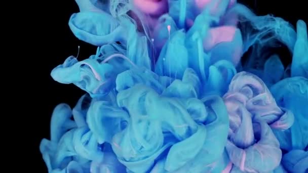 Mezcla Mágica Color Nube Tinta Sedosa Agua Aislada Sobre Fondo — Vídeos de Stock