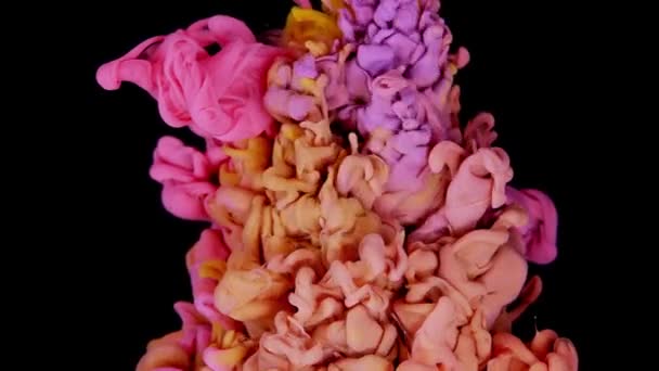 Etherische Kleur Symphony Roze Gele Inkt Oproepen Van Schoonheid Sereniteit — Stockvideo