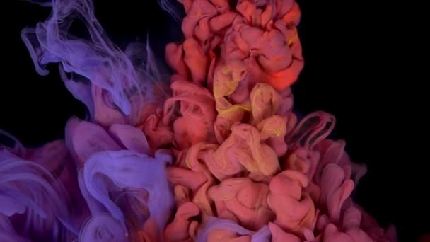 Textur Aus Dunklem Bewegungshintergrund Mit Abstrakter Acrylwolke Die Unter Wasser — Stockvideo