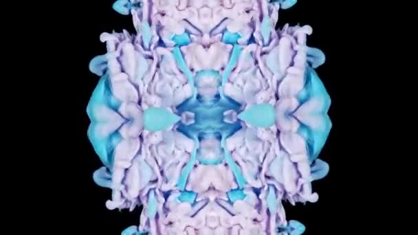 Kaléidoscope Coloré Original Abstrait Dans Des Tons Bleus Blancs Sur — Video