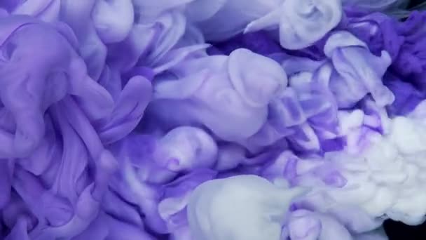 Blå Rosa Glitter Bläck Sprider Sig Vatten Abstrakt Bakgrund — Stockvideo