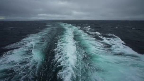 Sturm Auf See Seitenansicht Entlang Des Schiffes Der Wind Bläst — Stockvideo