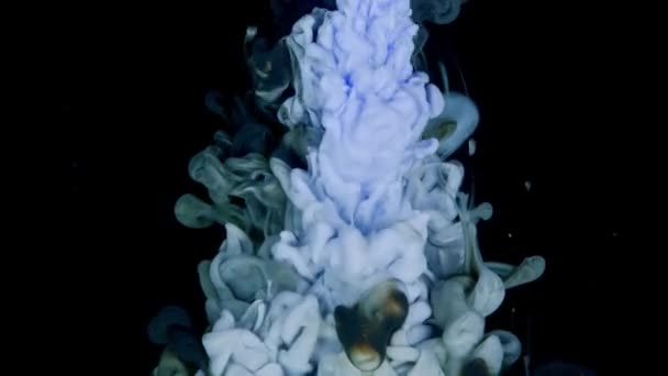 Красочные Чернила Краски Вид Сверху Смешивания Воде Замедленной Съемке Чернильная — стоковое видео