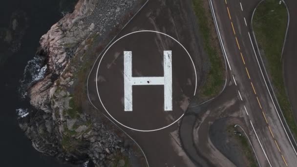 Helicopters Landing Area Aerial View Helipad Sign Landing Zone Helicopters — Stock Video