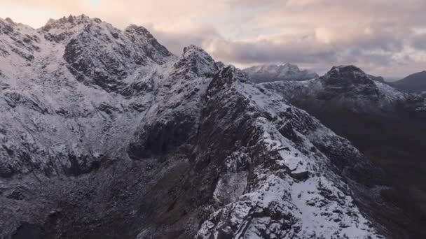 Αεροφωτογραφία Drone Πετούν Προς Reine Village Lofoten Νορβηγία Ευρώπη — Αρχείο Βίντεο