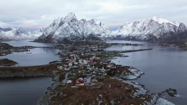 Kuzey Norveç Teki Lofoten Adaları Ait Hava Görüntüleri — Stok video