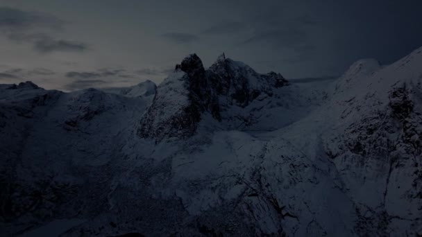 Winter Lofoten Strand Het Moment Van Zonsondergang Noord Noorwegen — Stockvideo