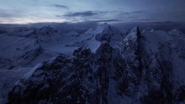 Winter Lofoten Strand Het Moment Van Zonsondergang Noord Noorwegen — Stockvideo