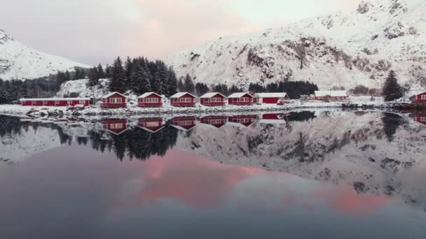 Pueblo Pesquero Tradicional Las Islas Lofoten Noruega Con Casas Rorbu — Vídeo de stock